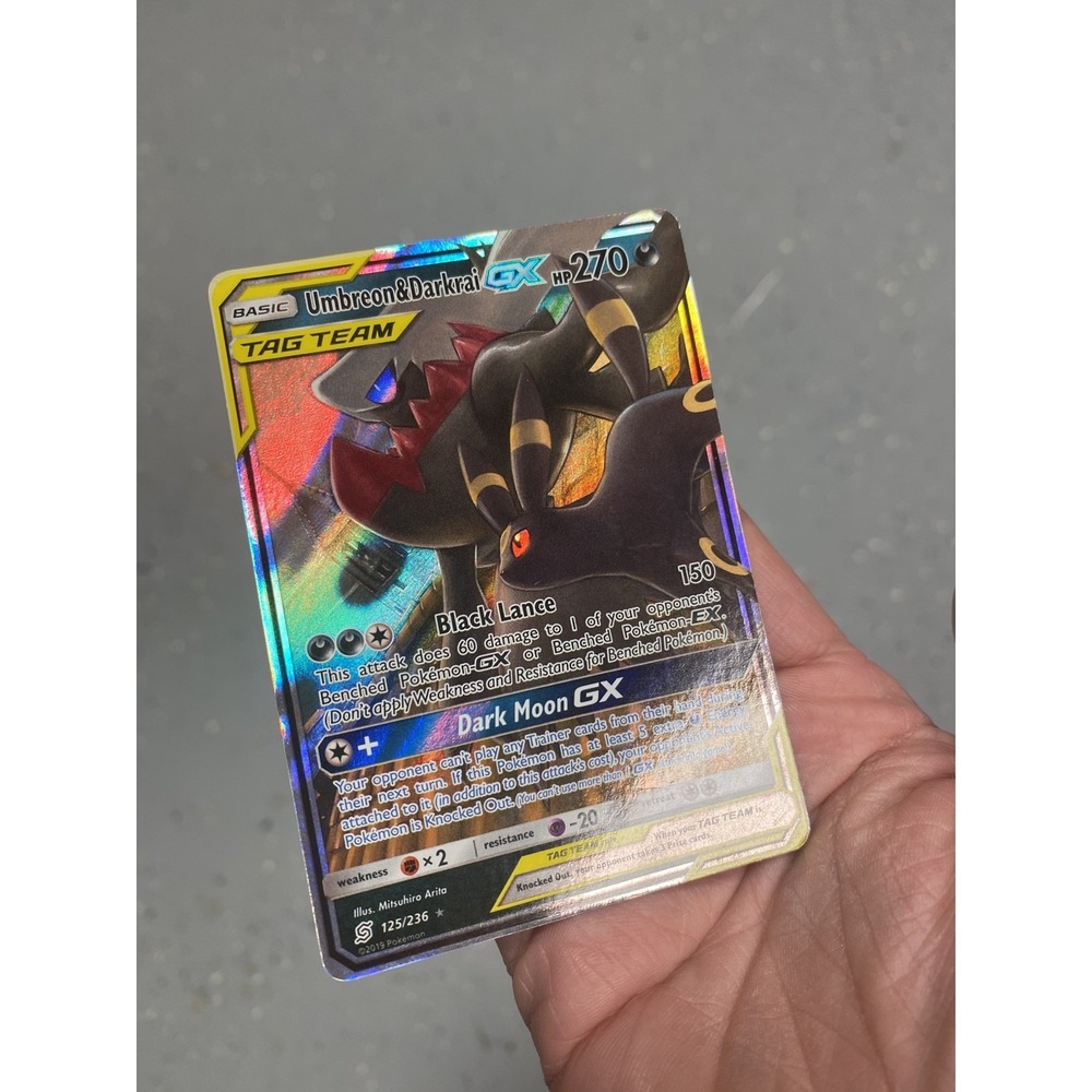 Umbreon and Darkrai GX 125/236 Sun & Moon Unified Minds Tag Team Pokemon TCG MP+ - Picture 8 of 16